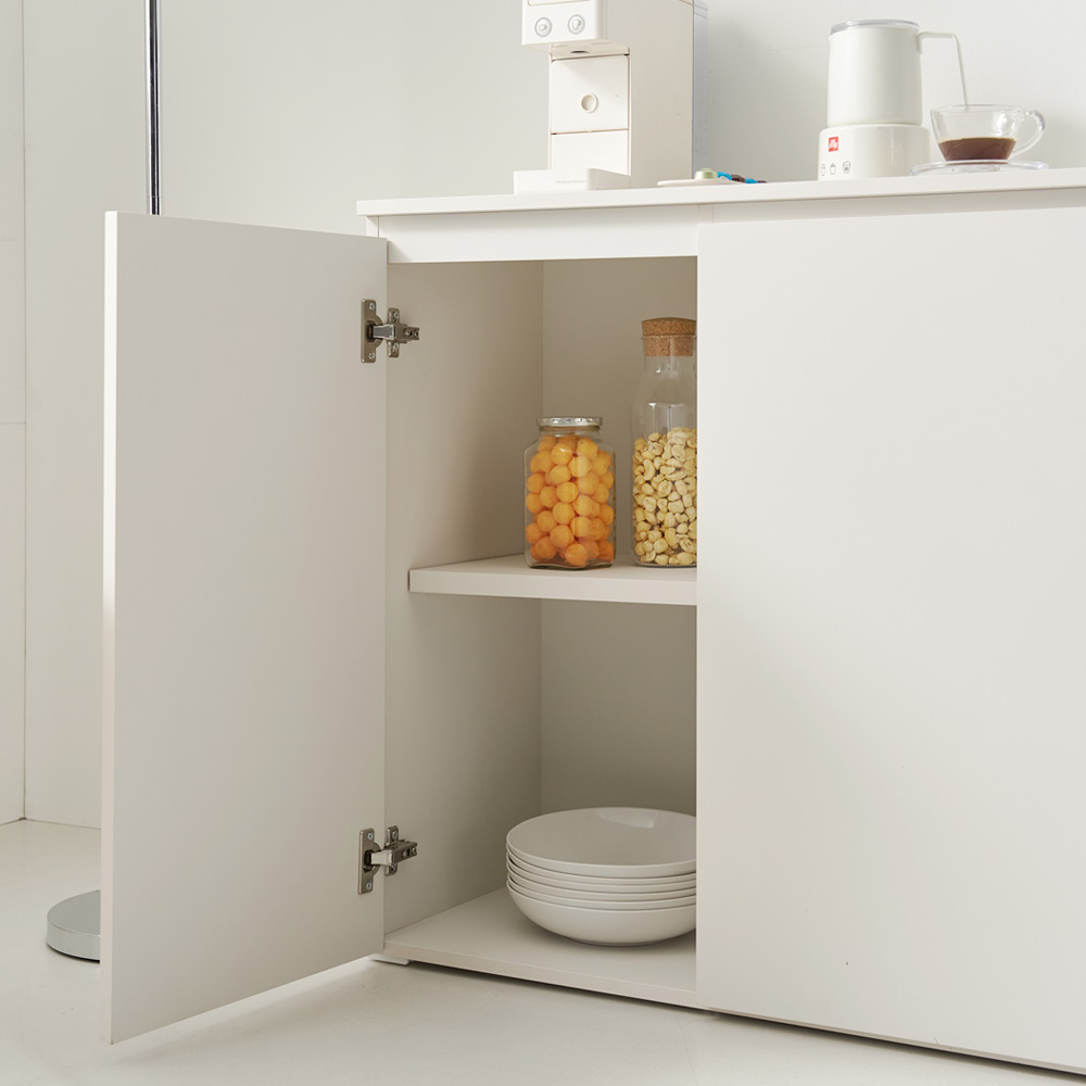 업트 홈카페 주방수납장 맘마존 보조 틈새 커피머신선반 1200x400x800mm, 2단, 화이트