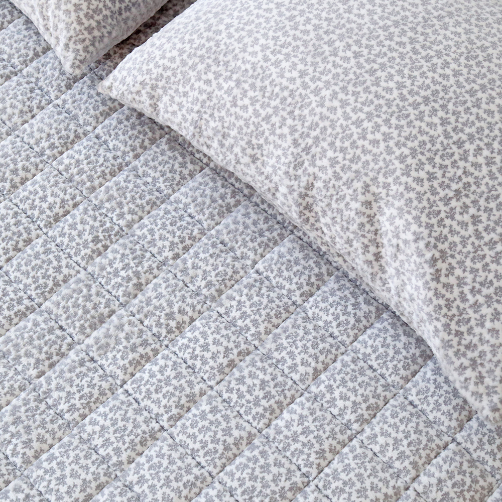 눈꽃 밍크 라셀 극세사 미끄럼방지 고정밴드 따뜻한 겨울 침대패드 Q/K 170x200