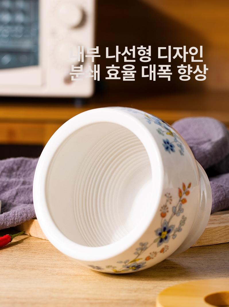 마늘 돌절구 절구 방망이 도자기 빻기 미니 가정용 야채 마늘 다지기 650ml - 상세 이미지 3