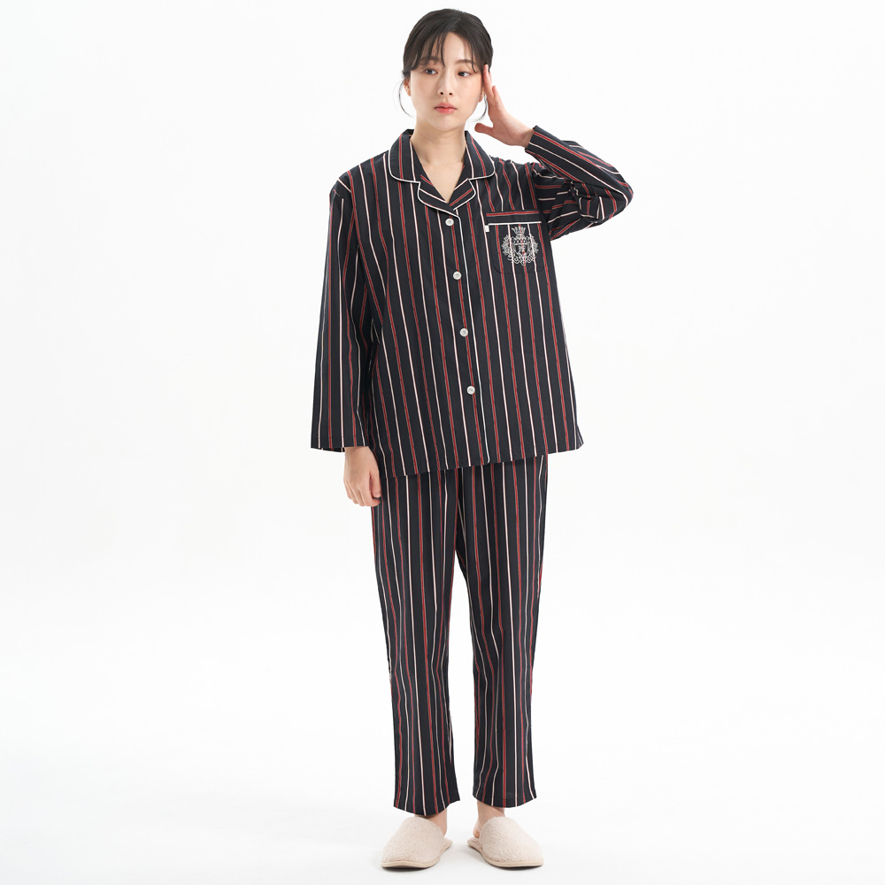 모던ST 여성 순면 긴팔 잠옷 홈웨어 파자마 세트 - 상세 이미지 2