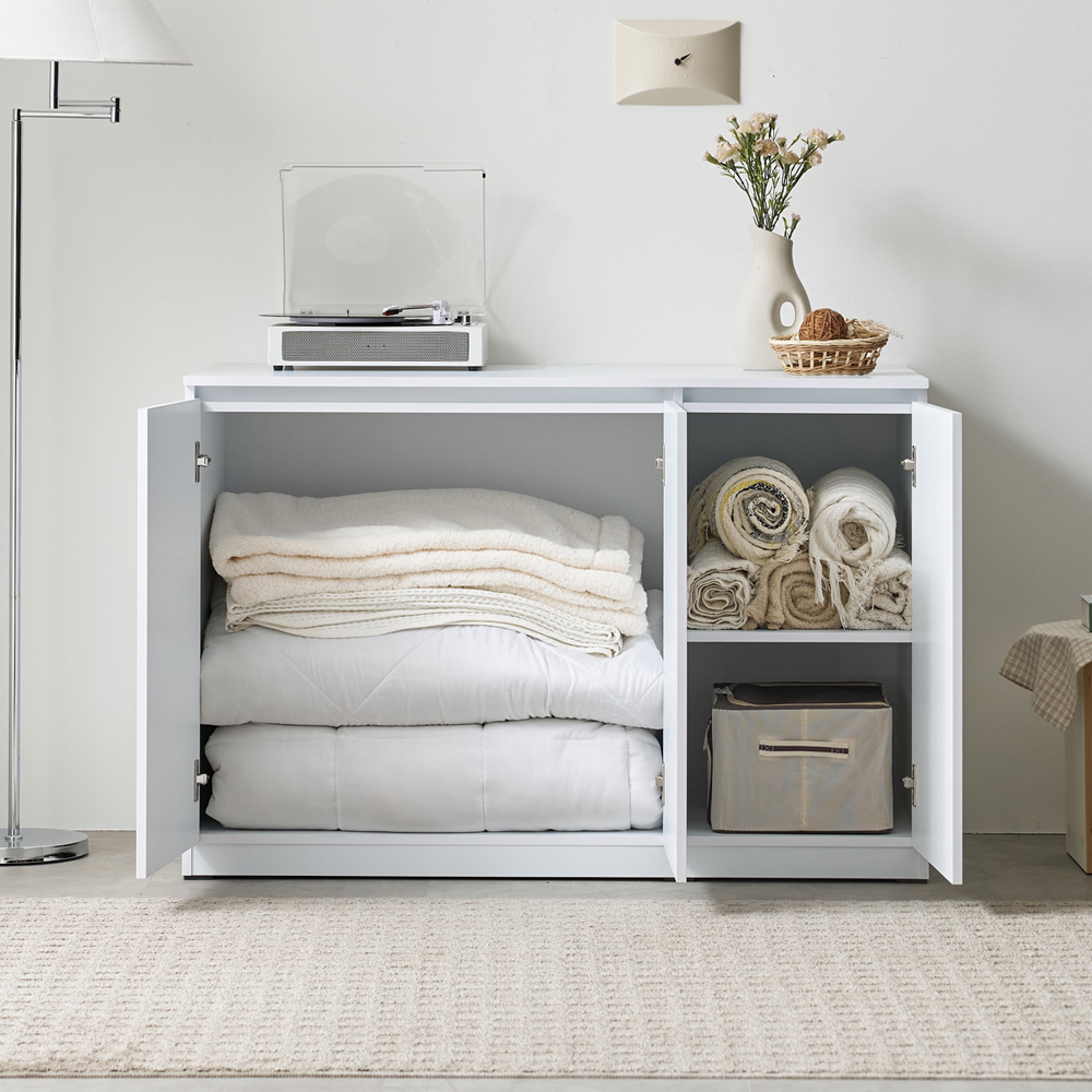 마르씨 낮은 이불장 안방 드레스룸 원룸 이불장농 수납장 1200x590x800mm, 화이트