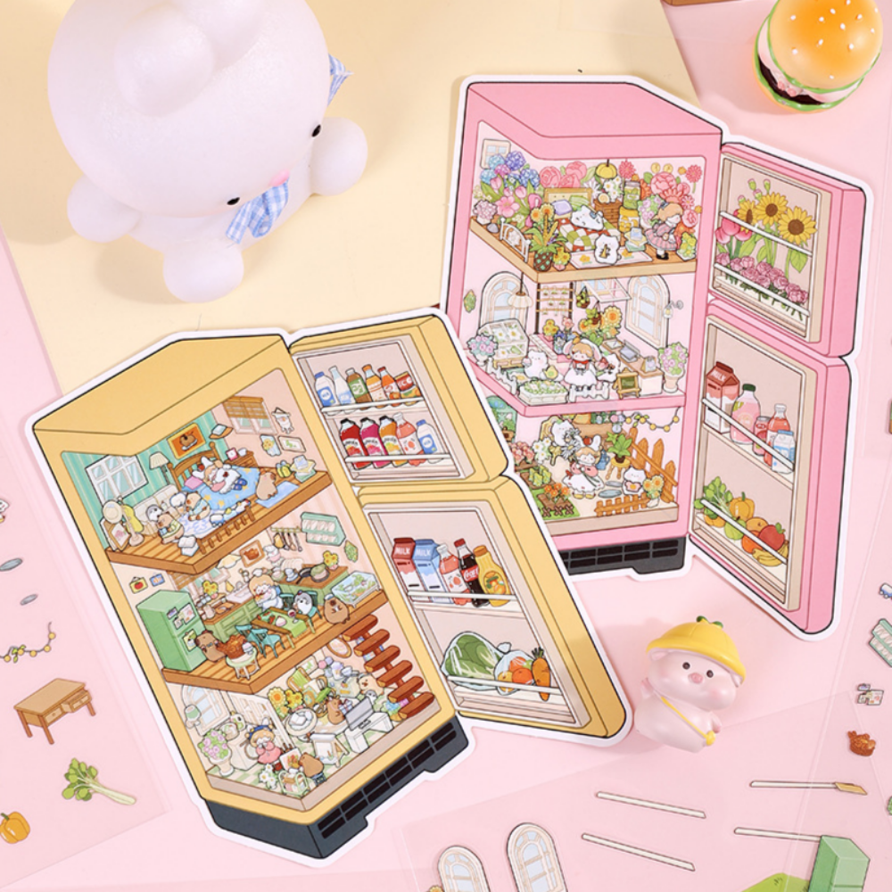 3d 방꾸미기 스티커 냉장고시리즈 블루 이미지 3