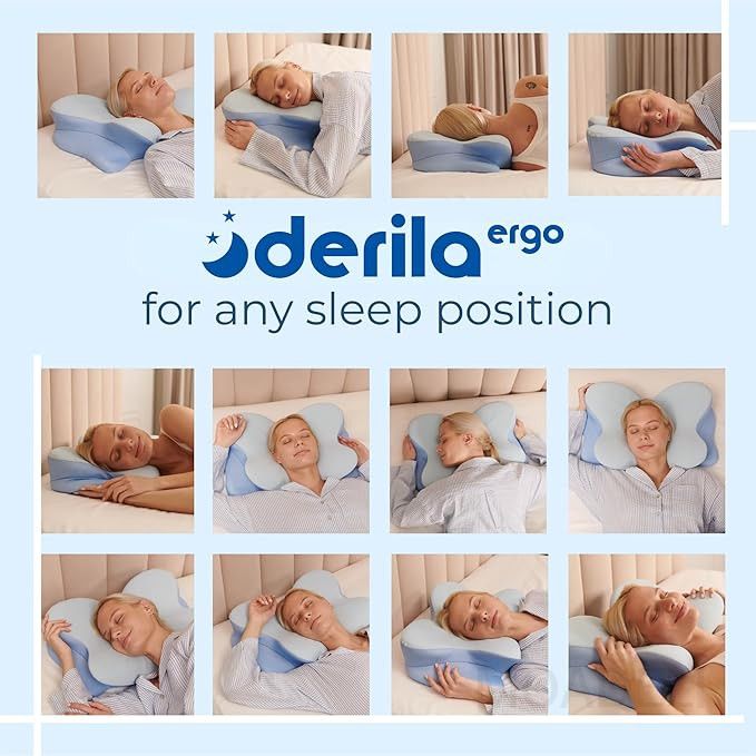 Derila 데릴라 에르고 메모리폼 베개 숙면 블루 54x36x12cm 분리가능커버포함 - 상세 이미지 4