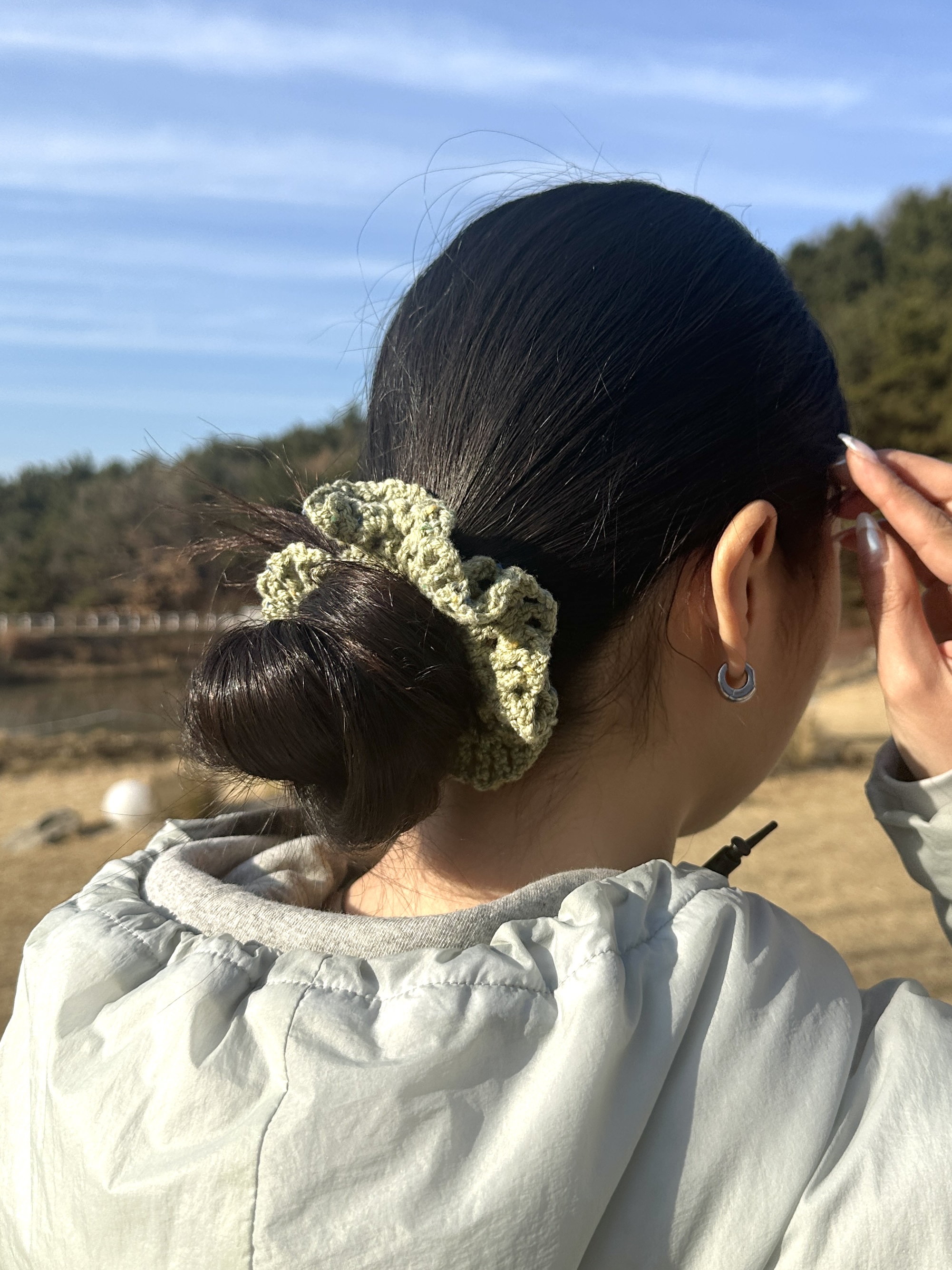 [코바늘 DIY 영상포함] 에브리데이 스크런치 - 초보 머리끈뜨기 헤어밴드 곱창끈 만들기 - 상세 이미지 5