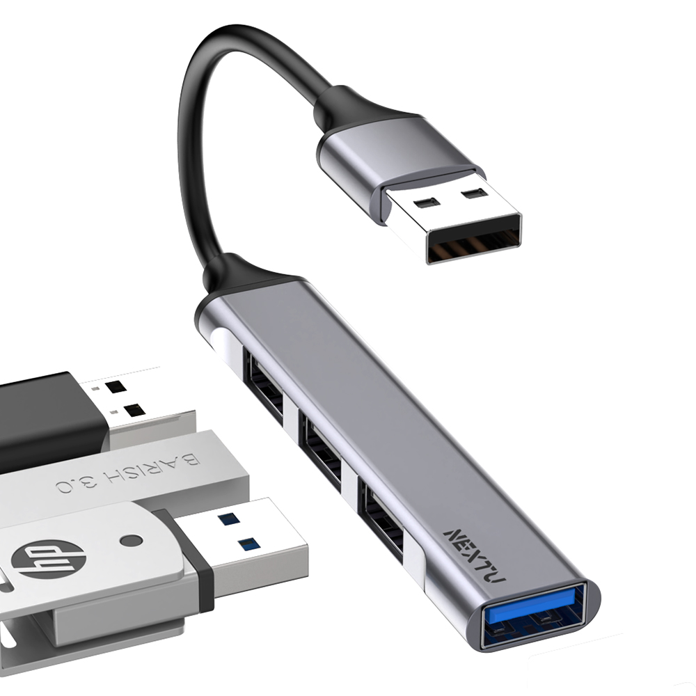 USB 2.0 4포트 허브 슬림 알루미늄 노트북 컴퓨터 멀티 허브 - 상세 이미지 2