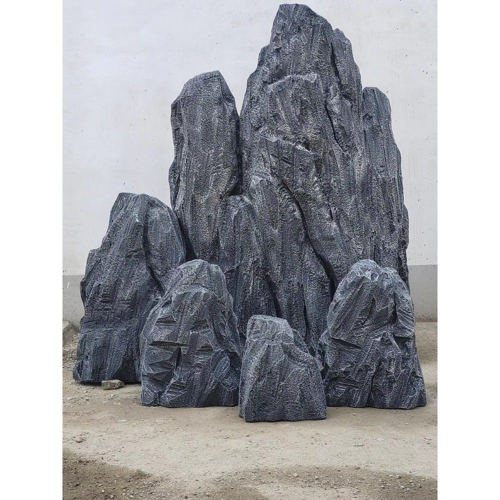바위 대형 인조 모형 조경 고밀도 정원석 가짜바위 높이 80cm 그레이 피스 - 상품 이미지