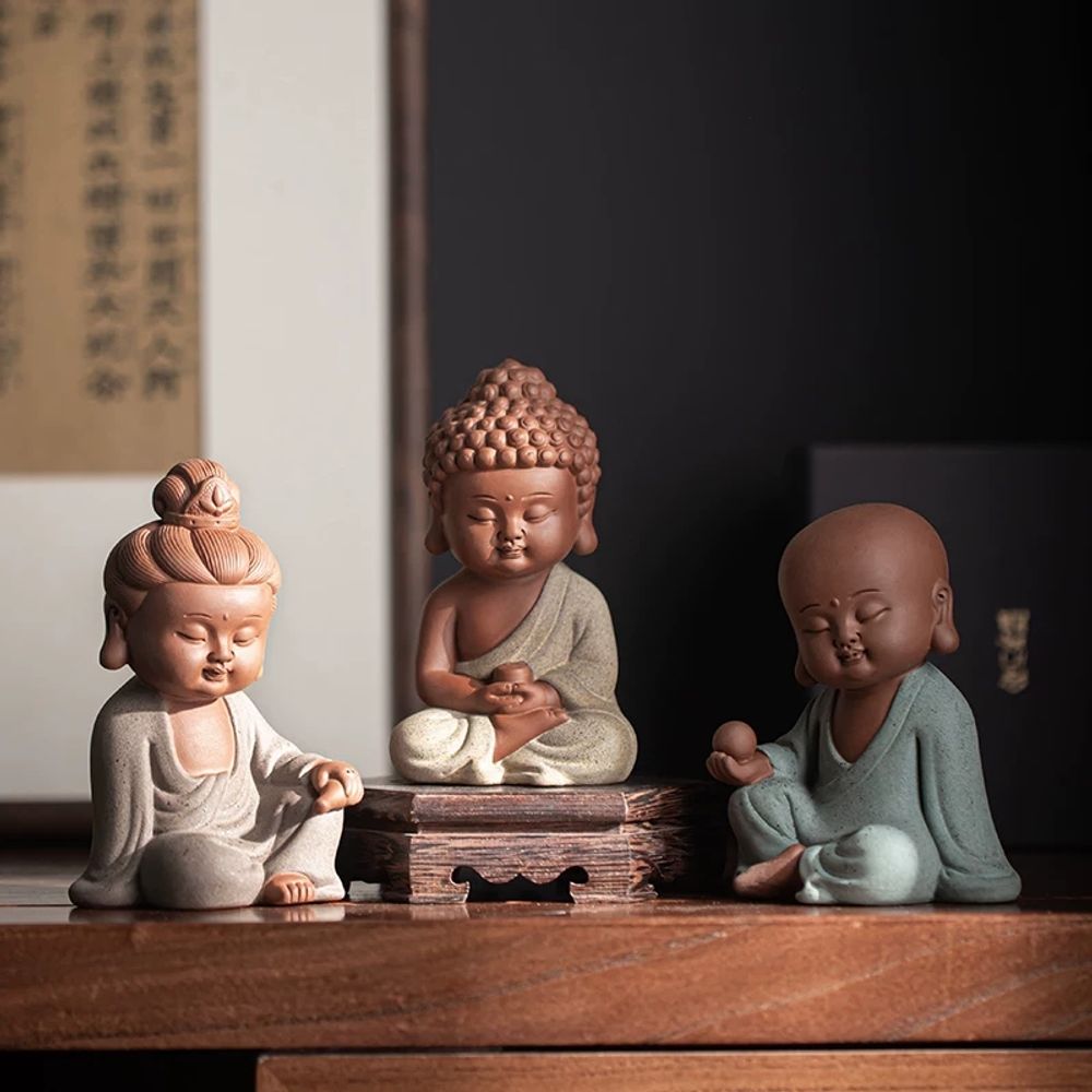 도자기 부처님 불상 음보살상 장식 인테리어 불교 A. 컬러 샌드풍베이지 여래 장식품PLQ - 상세 이미지 3