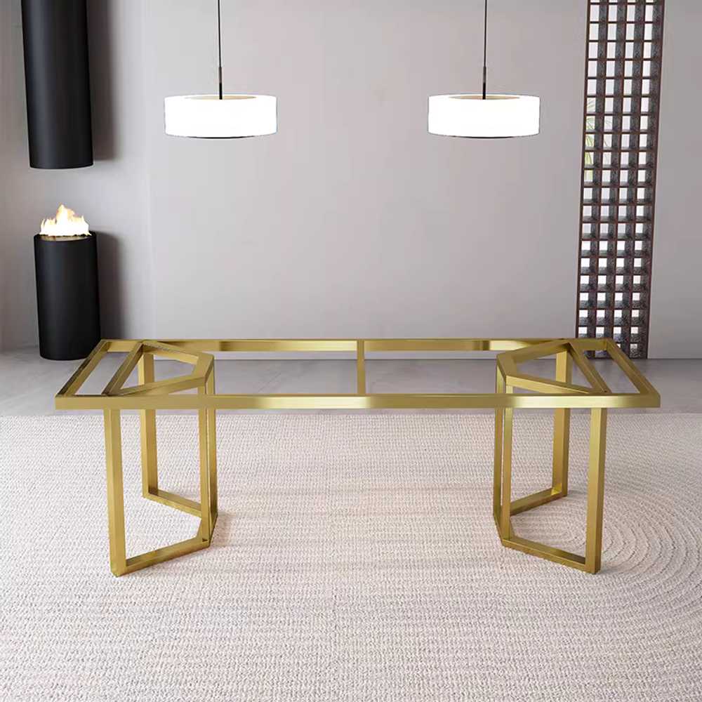 테이블 프레임 사각 책상 가구 철제 다리 식탁 부속 100x50x73cm 골드 - 상세 이미지 2
