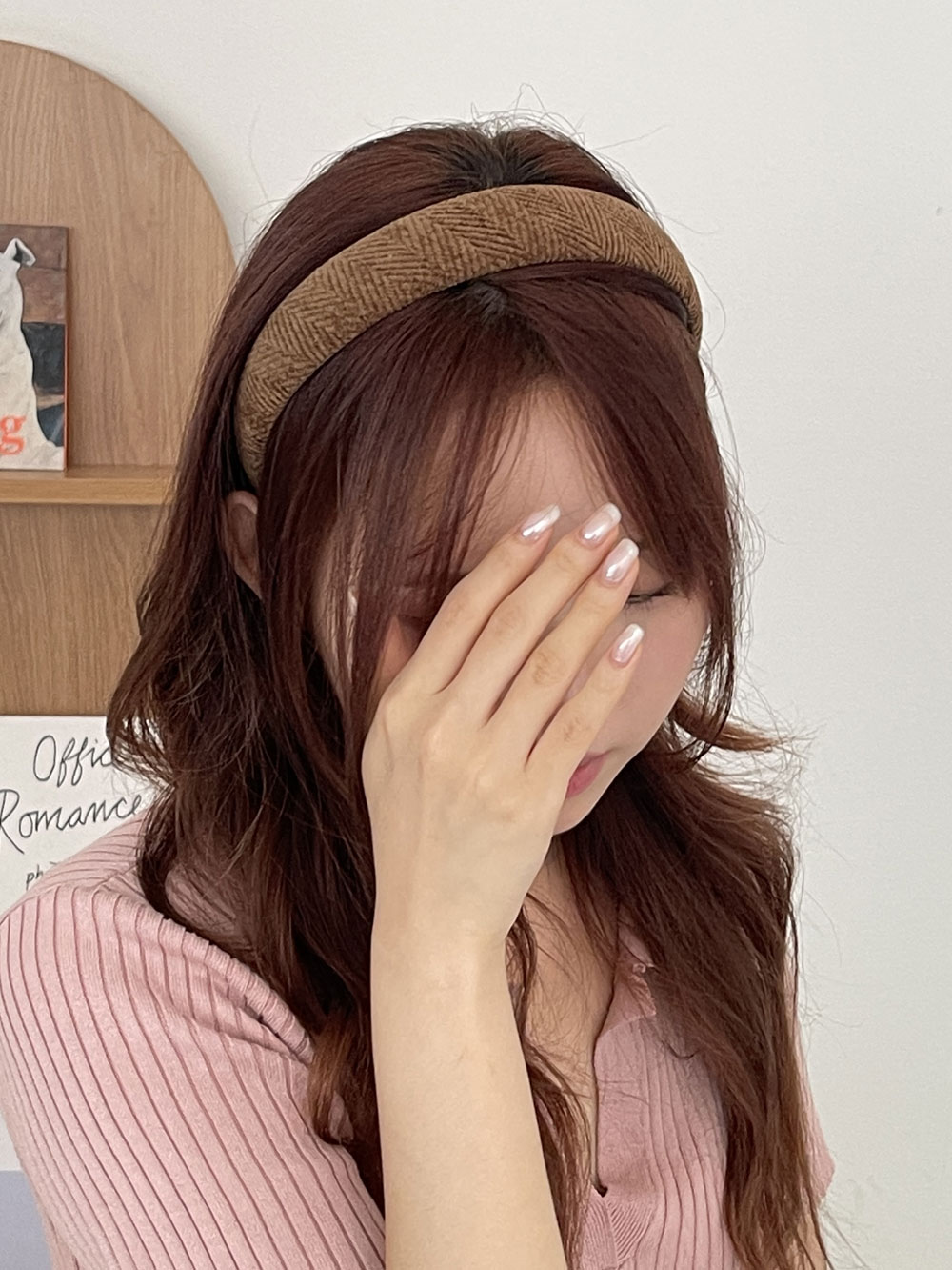 스웨이드벨벳헤링본 얇은머리띠 스웨이드머리띠 벨벳헤어밴드 이미지 8