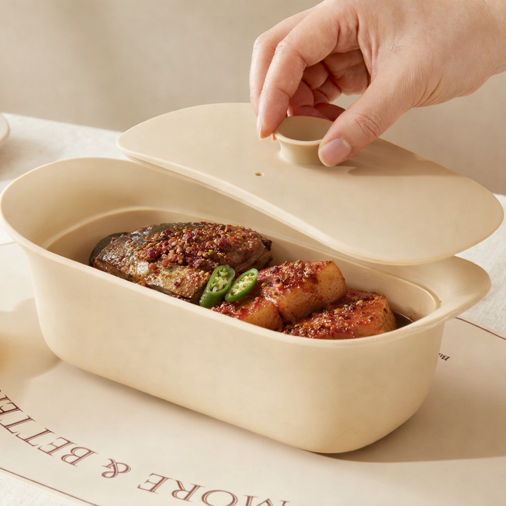 실리프랑 생선찜기 특허 전자레인지용기 실리콘찜기 전자렌지 미세플라스틱제로 버터베이지 대표 이미지