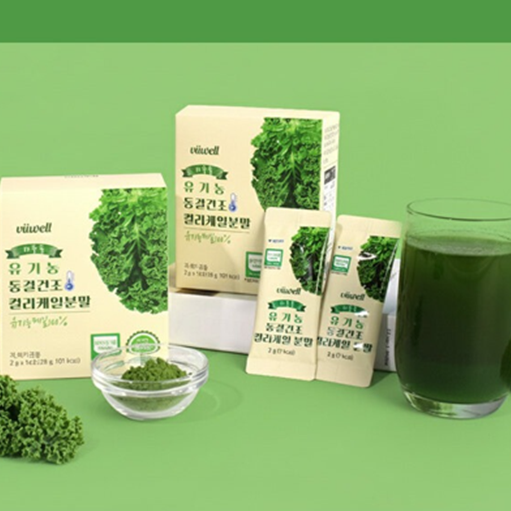 비웰 유기농 동결건조 컬리 케일 분말 100% 스틱 곱슬 케일 가루 효능 14포, 2개 - 상세 이미지 2