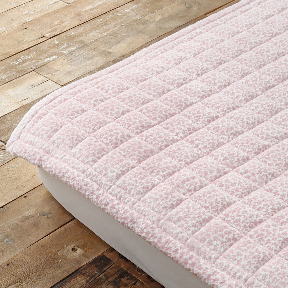 눈꽃 밍크 라셀 극세사 미끄럼방지 고정밴드 따뜻한 겨울 침대패드 Q/K 170x200