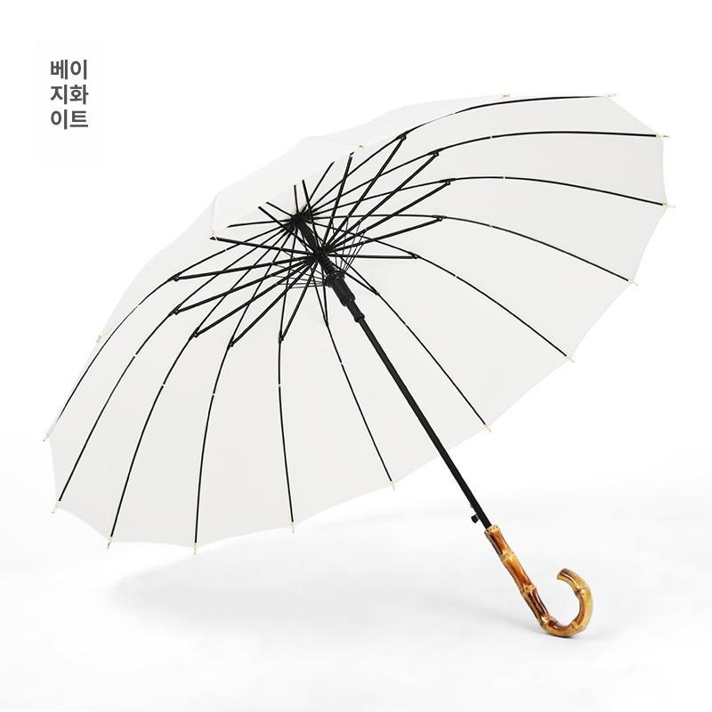 간편 자동 양우산 감성 우양산 광고 인쇄 가능 직손잡이 그레이 이미지 6