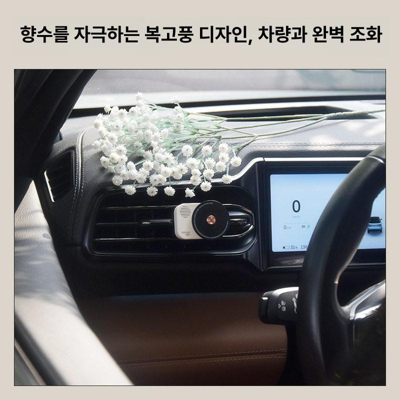 레트로 레코드 디퓨저 에어벤트 확산기 차량 인테리어 소품 향기 클립 ABS 빈티지 문화이트 아로마2개디스크3개포함 - 상세 이미지 4