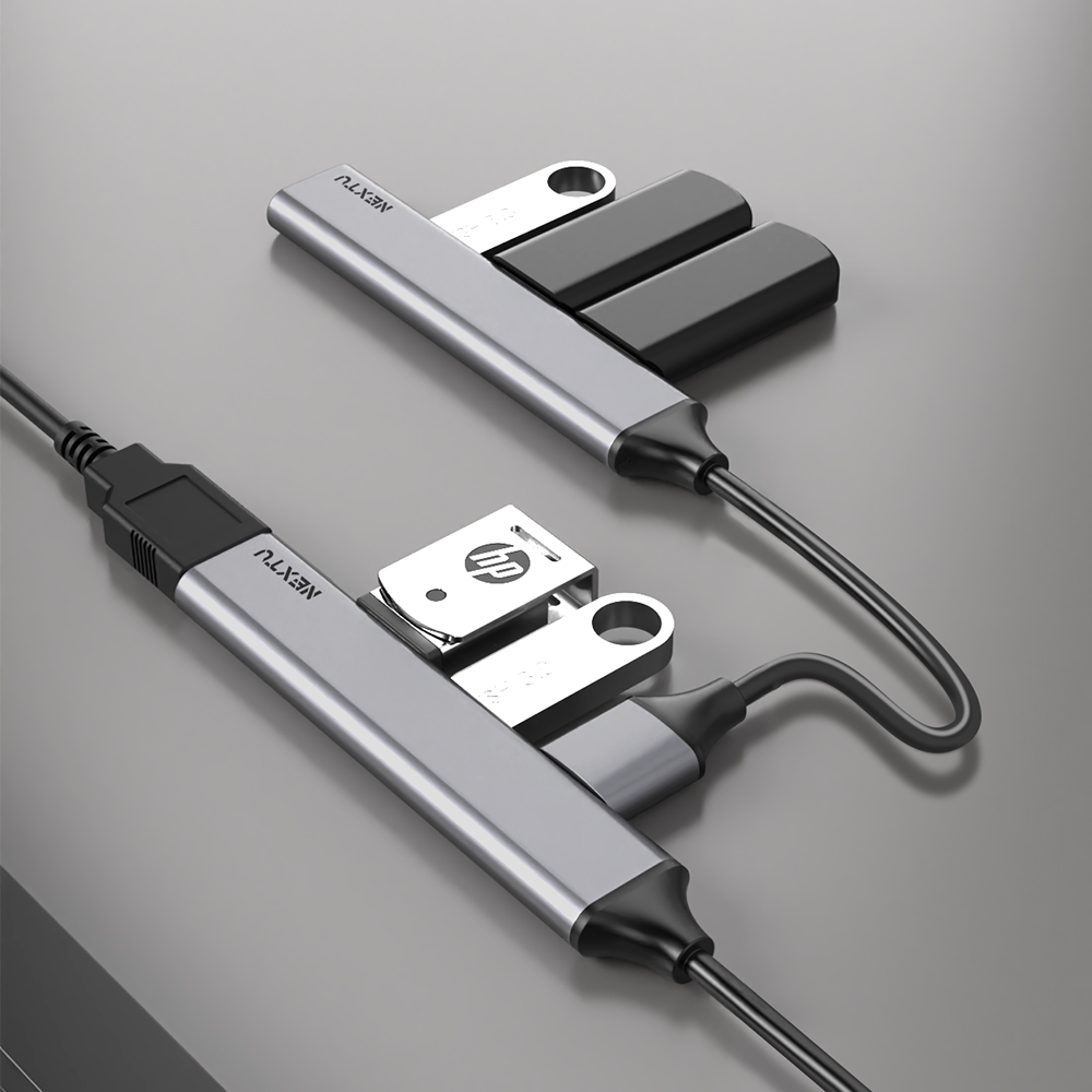 USB 2.0 4포트 허브 슬림 알루미늄 노트북 컴퓨터 멀티 허브 - 상세 이미지 3