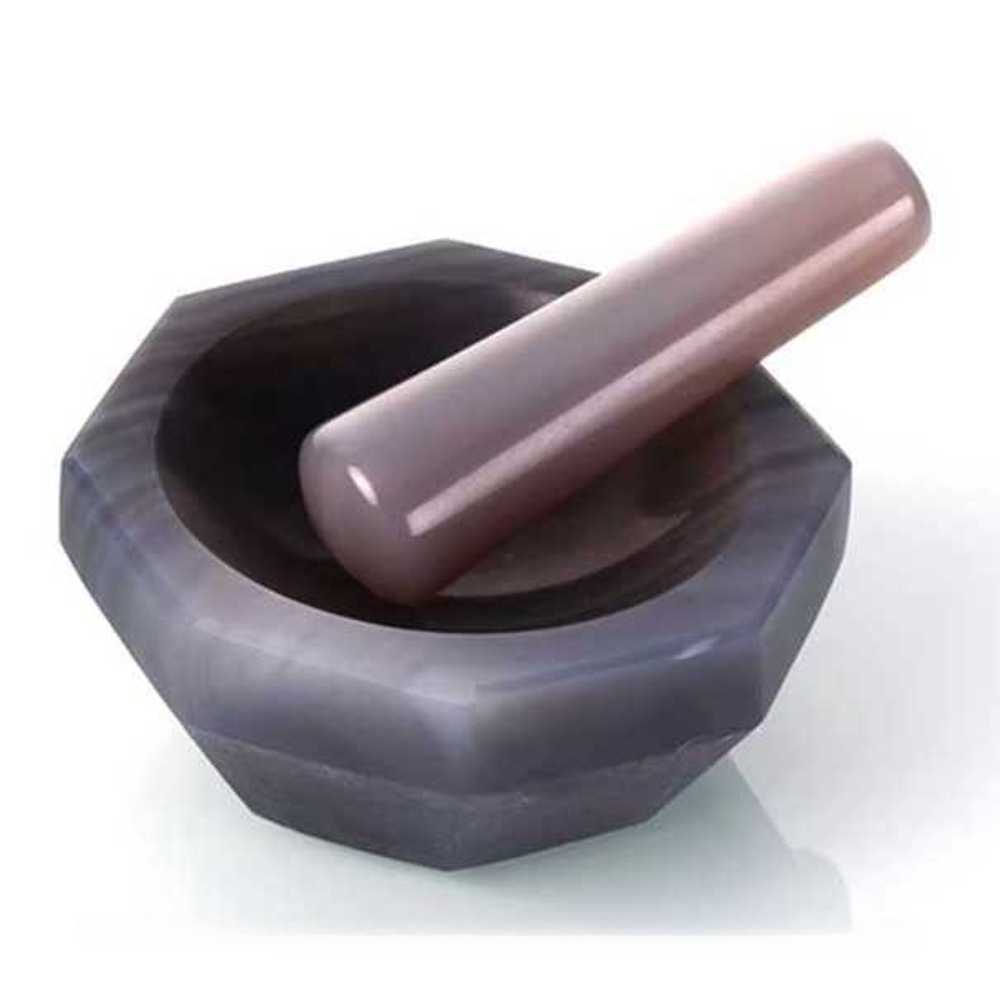 막자사발 마노유발 유봉 세트 아게이트 약사발 약분쇄 8cm - 상품 이미지