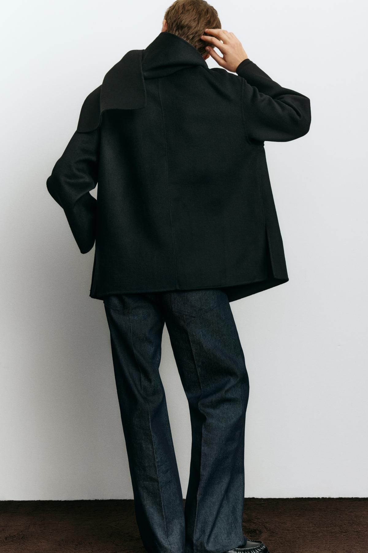 에이치앤엠 핸드메이드 울 블랙 롱 코트 1287858001 NEGRO