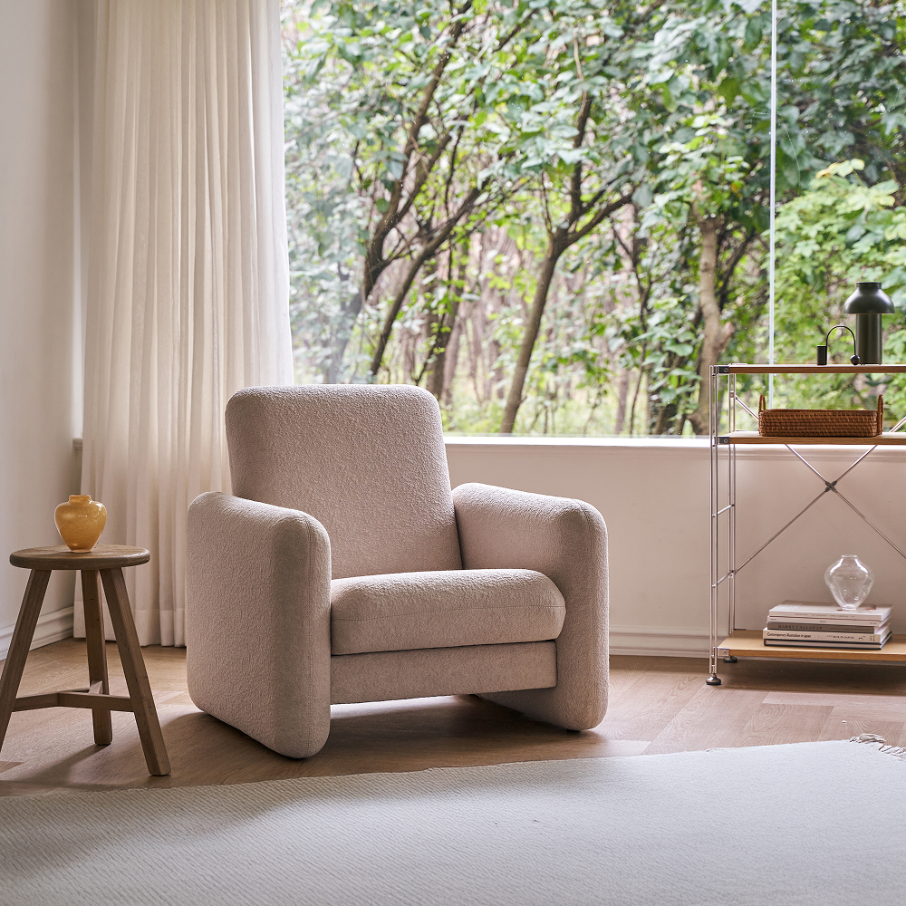 모스 1인용 패브릭 리클라이너 포인트 암체어 소파