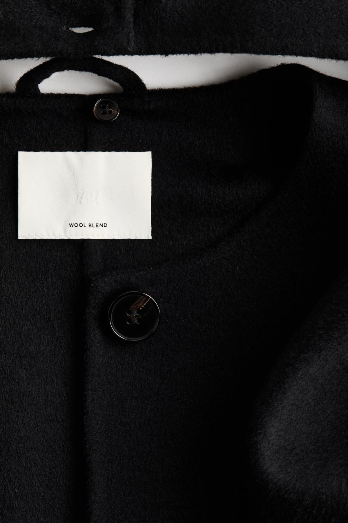 에이치앤엠 핸드메이드 울 블랙 롱 코트 1287858001 NEGRO