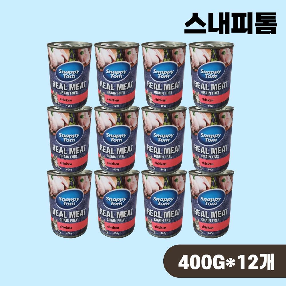 스내피톰 캔 고양이 주식캔 습식 위드 치킨, 400g, 12개 - 상품 이미지