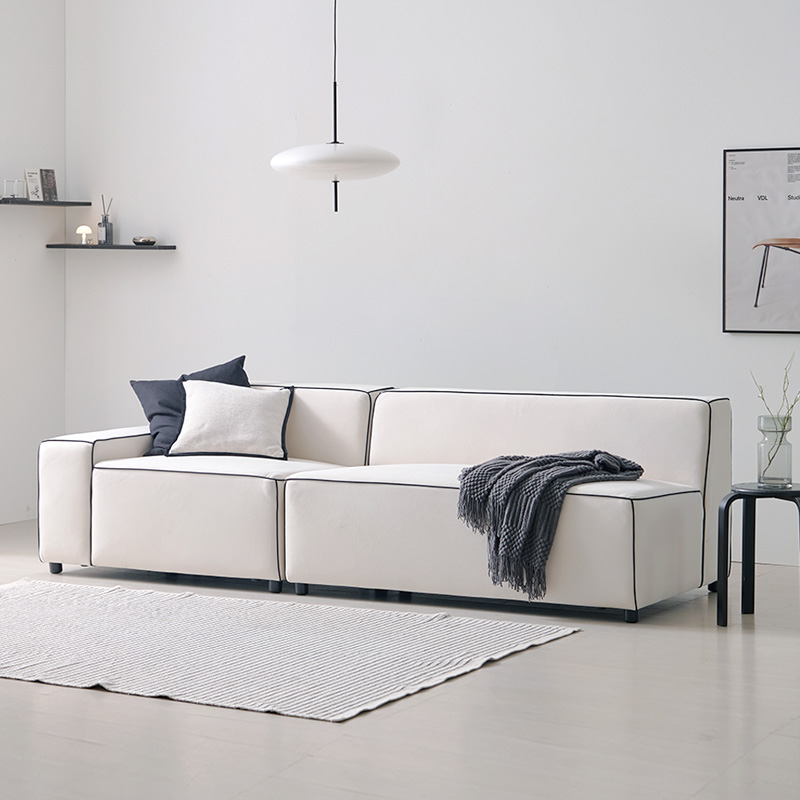 e스마트 코지 아쿠아텍스 패브릭 3인용 블랙라인 쇼파