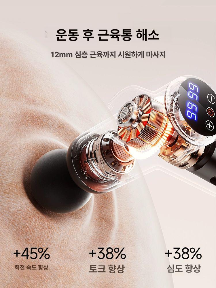 근육 마사지기 미니 전동 소형 여성용 조용한 마사지 스페이스그레이 6헤드8시간6단계원터치 - 상세 이미지 5