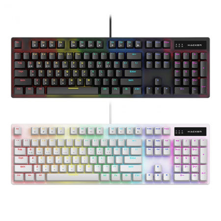 앱코 K560 축교환 레인보우 무빙 LED 기계식 키보드 (화이트, 청축)