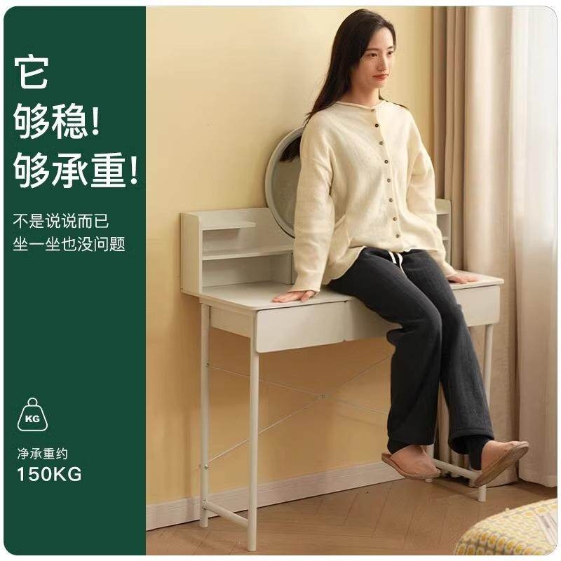 심플모던 화장대 원룸 조립 소형 서랍 모던 침실 LED 슬림 수납 60cm 싱글+HD 거울 - 상세 이미지 3