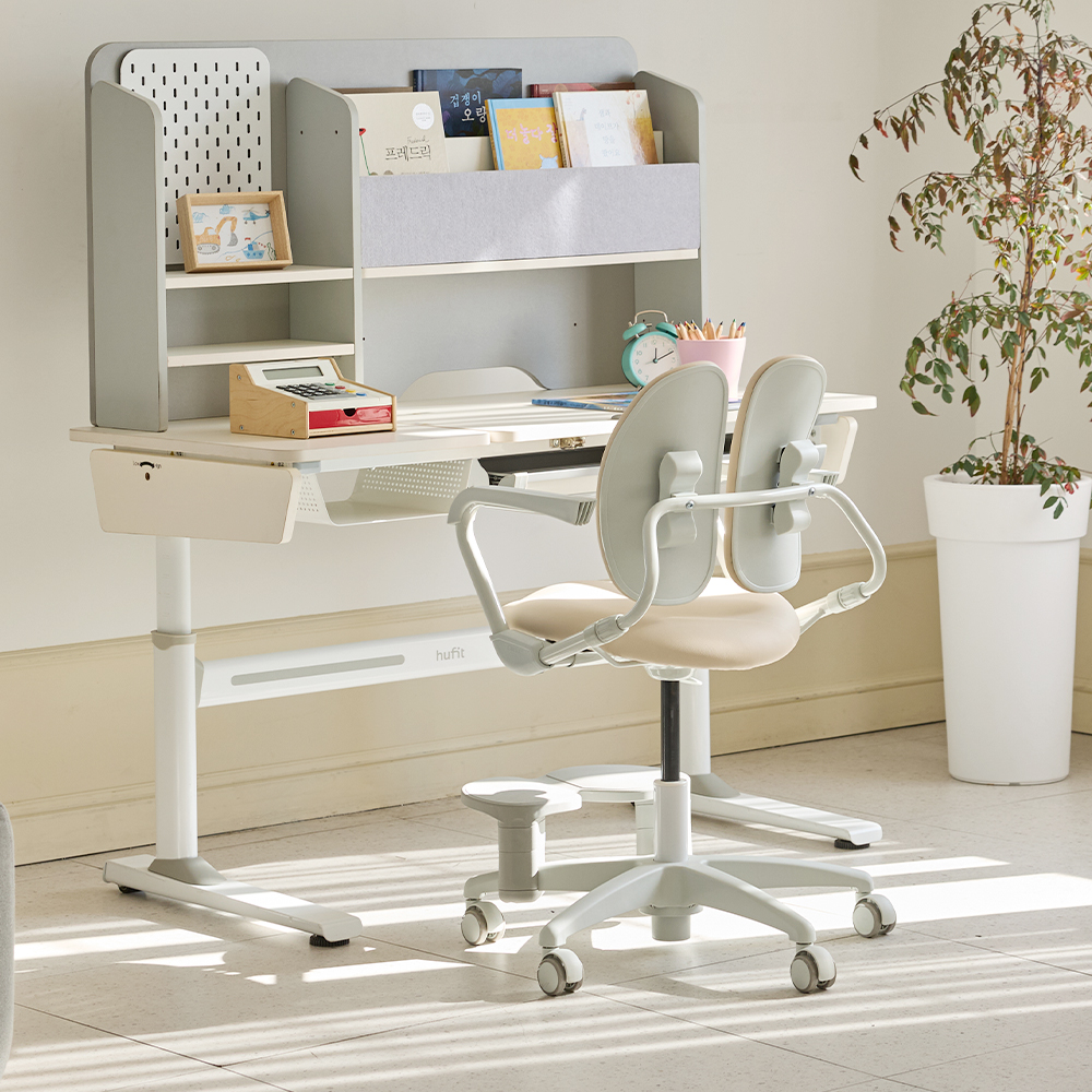 [N배송]듀오백 밀키에코 MIECO 초등학생 어린이 안심원단 아동의자 (발받침+스탑캐스터)