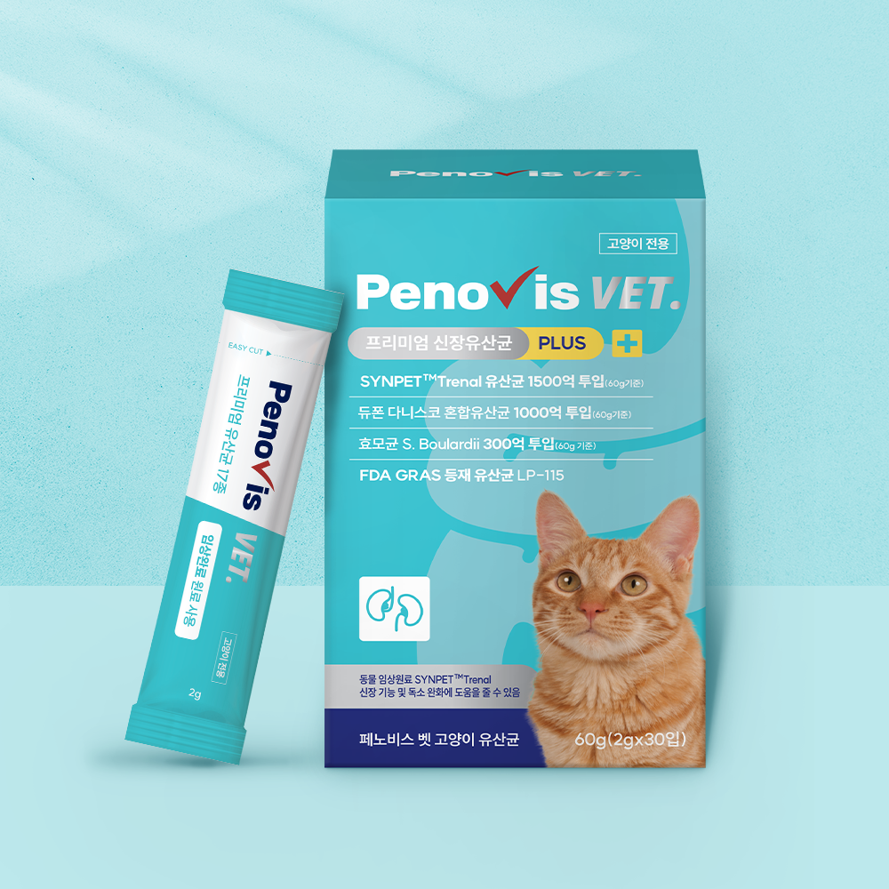 고양이유산균 페노비스 변비 설사 면역력 임상원료 신장영양제 30포, 1개 제품 이미지