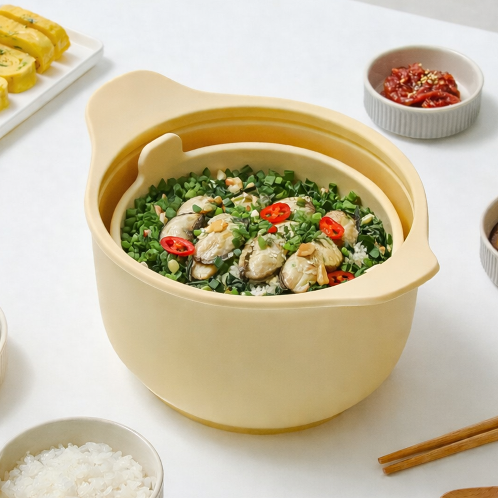 실리프랑 저당밥솥 저당질 다이어트 전자레인지찜기 캠핑밥솥 자취생 밥통 버터옐로우 1P