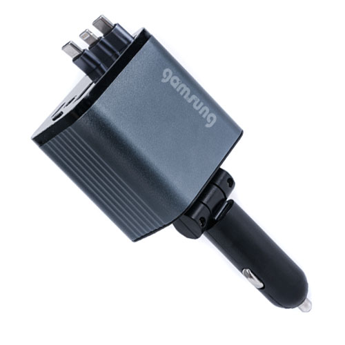 5in1 차량용 충전기 45W 고속 시거잭 USB A+C타입 멀티포트 릴케이블 감성공장 - 상세 이미지 3