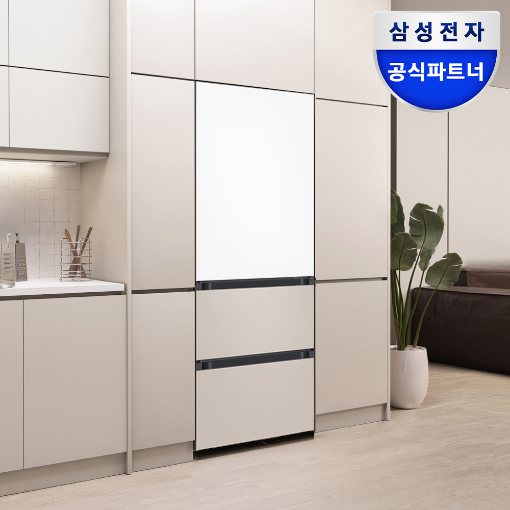 삼성 비스포크 김치냉장고 3도어 1등급 키친핏 RQ33DB74C1AP 색상선택 제품 이미지
