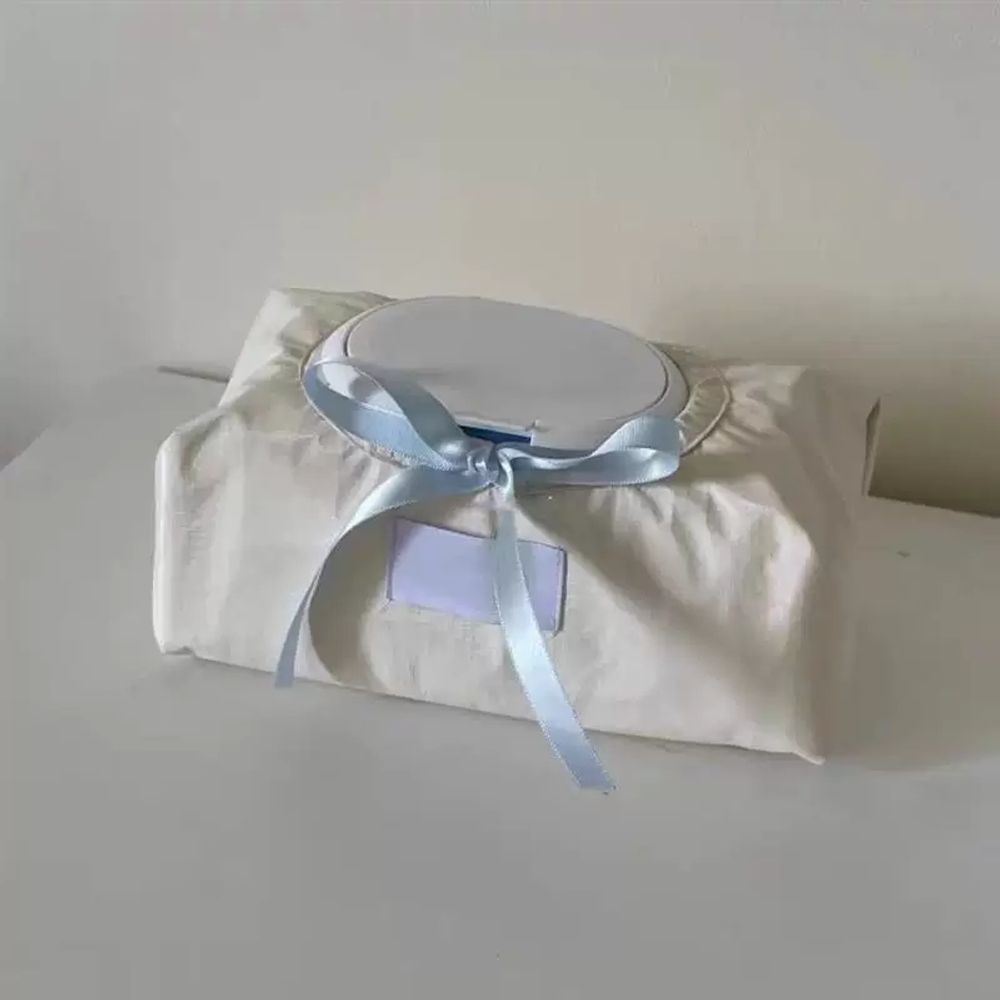 인테리어 발레코어 리본 집 소품 꾸미기 커버 물티슈 집들이 A. 은색 핑크 리본 티슈 커버 - 상품 이미지