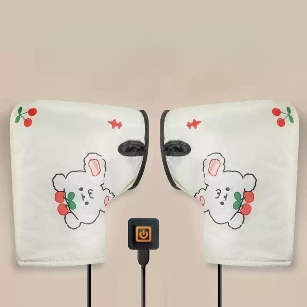오토바이 방한 글 A. 따뜻하고 포근한 표지 검은 딸기 토끼, A. 모든 사이즈에 맞습니다 - 상품 이미지