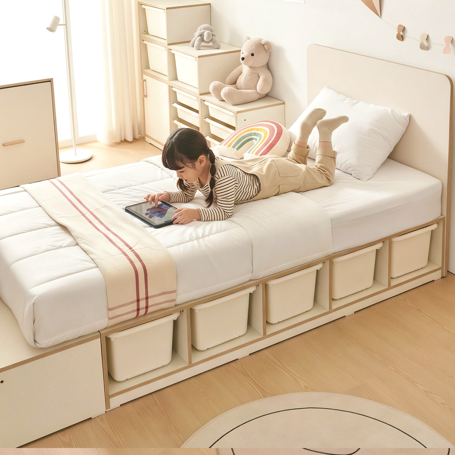 초등학생 침대 프레임 아이방 인테리어 어린이 수납 침대 키즈