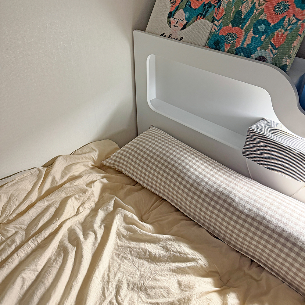 깅엄 체크 워싱 광목 순면 사각 롱쿠션 안고자는 긴베개 다리 베개 긴쿠션 바디필로우 커버