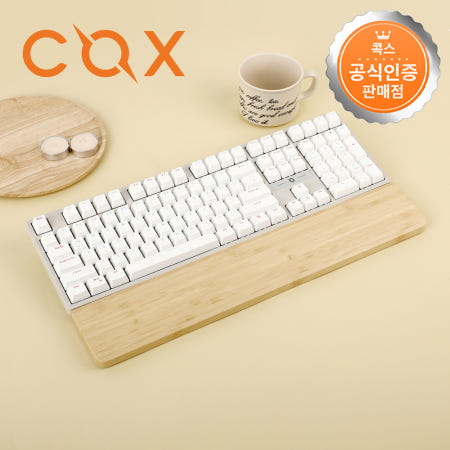 콕스 XOS108 대나무 팜레스트 키보드 손목 받침대 풀배열 Bamboo