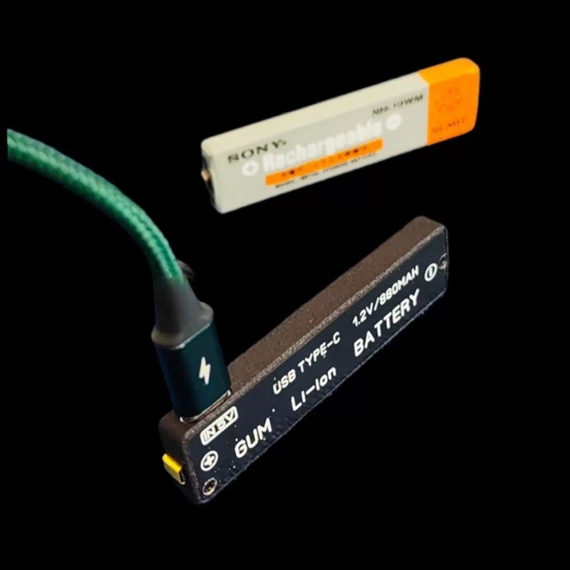 껌전지 껌전지충전기 워크맨 휴대용 USB-C 리튬이온 5V 1.2V 880mAh 고용량 - 상세 이미지 2