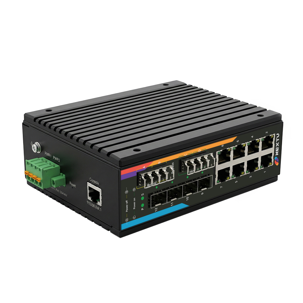 넥스트유 산업용 8포트 1G TP 10G 4SFP+ L2매니지드 4x4 바이패스 BT POE 스위칭허브 인루트 MXB1 - 상세 이미지 4