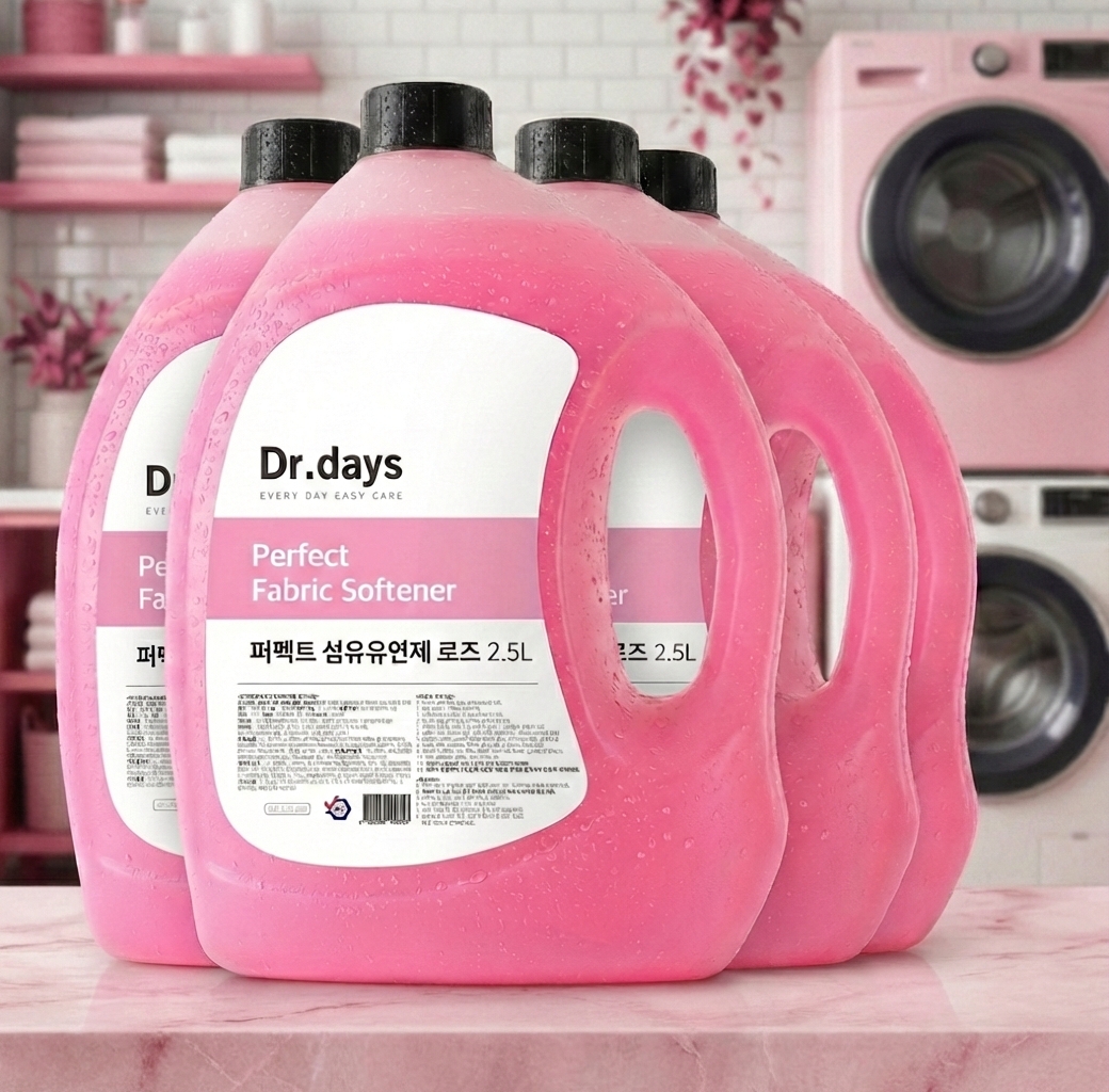 닥터데이즈 섬유유연제 로즈 2.5L 4개 실내건조 초고농축 대용량 플러스 향좋은 향기좋은 - 상품 이미지