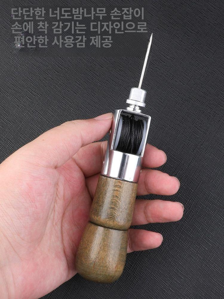 가죽 바늘 손재봉틀 송곳 신발바늘 수리용 수선 키트 도구 공구 헤드형 실 2022l - 상세 이미지 3