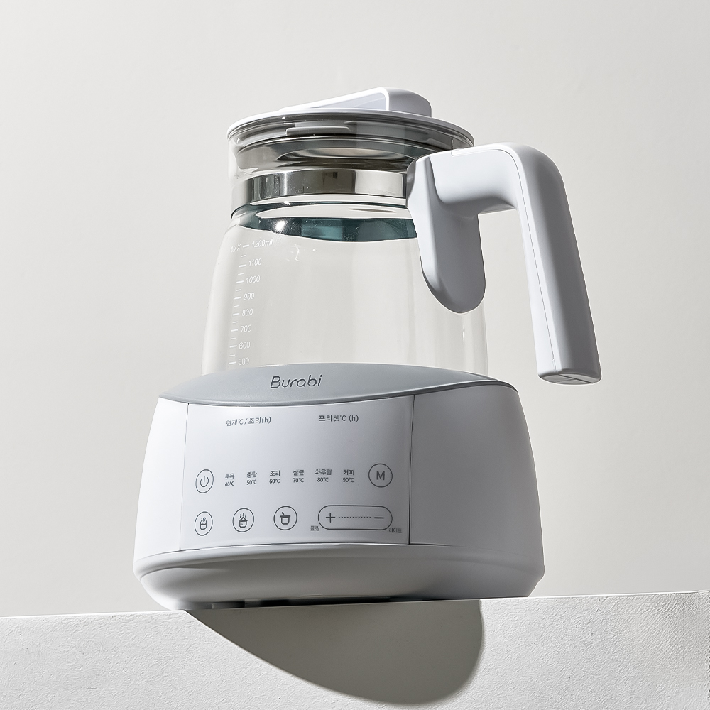 국민 분유포트 브라비 보온 티포트 스마트 유리 분유포트기 기본세트