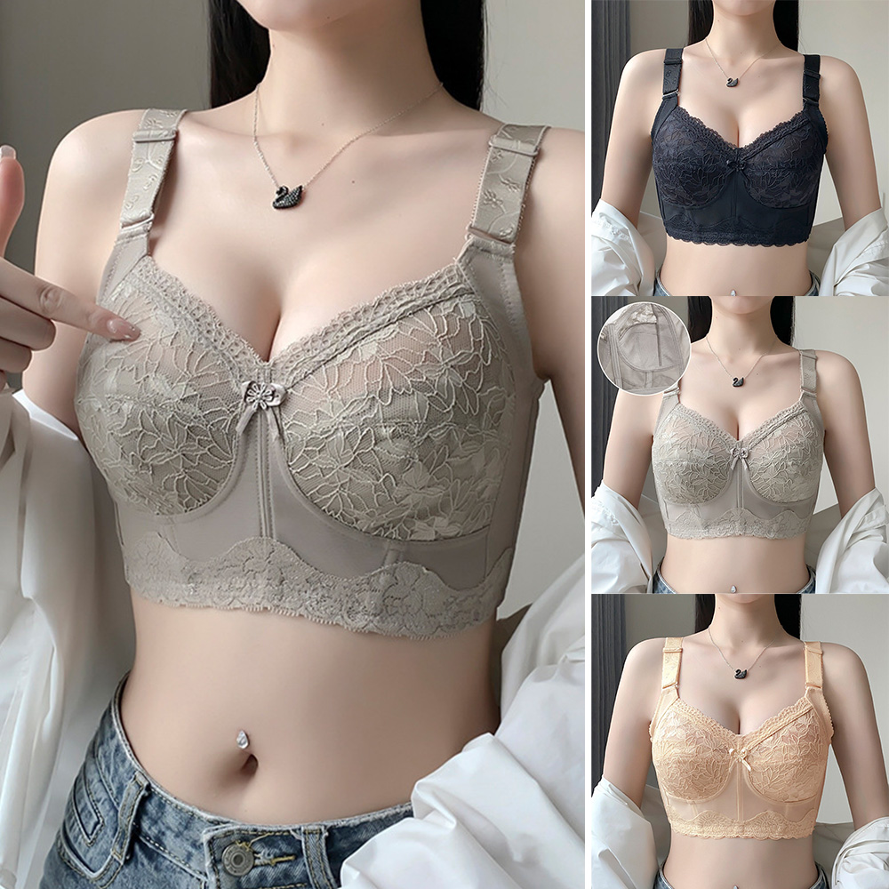 처진가슴브라 큰컵 큰가슴 홑겹 노와이어 자세 교정 부유방 편한브라렛 미니마이저 - 상품 이미지