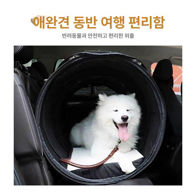 강아지 이동장 풀커버 원터치 이동식 차량용 모기장 폴딩 블랙 스몰 40 x 57cm - 상세 이미지 3