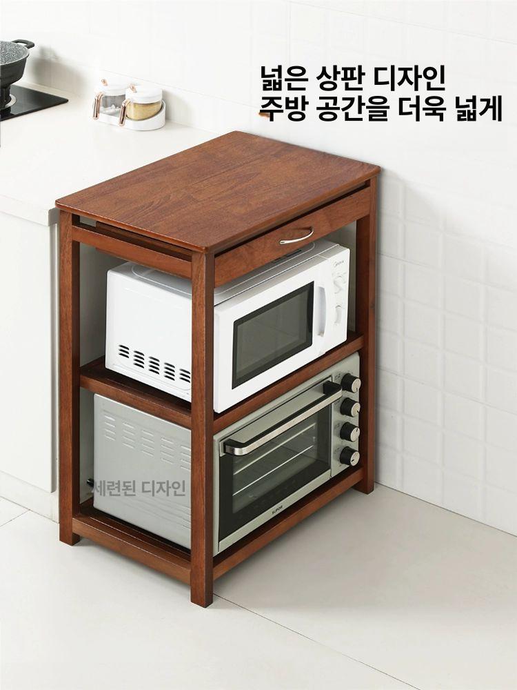 선반 밥솥 수납장 에어프라이어 거치대 부엌 밥통 오븐 50 x 40x83 3단 서랍형 바퀴없음 - 상세 이미지 4