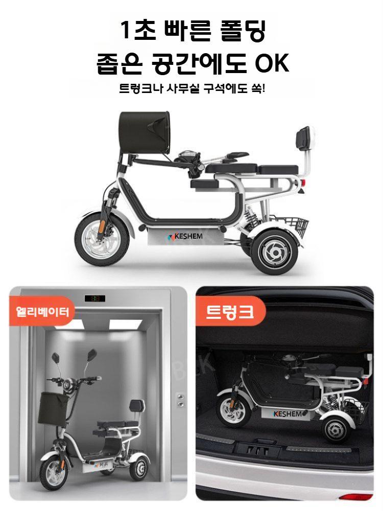 뉴트라이브 출퇴근용 삼륜 전기 자전거 배달용 고성능 세발 스쿠터 - 상세 이미지 3