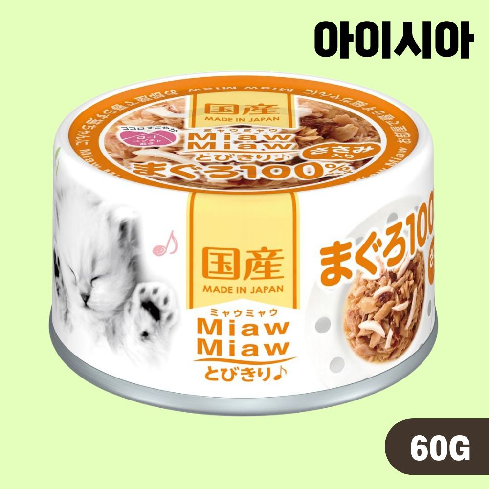 아이시아 먀우먀우 토비키리 고양이 간식캔 습식 6종 랜덤 콤보, 60g, 6개 이미지 8