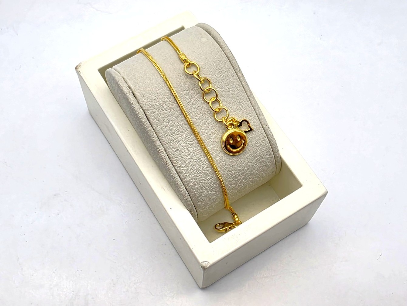 24K 순금 3.75g(1) 해피 팔찌(18K 연결고리 장식)