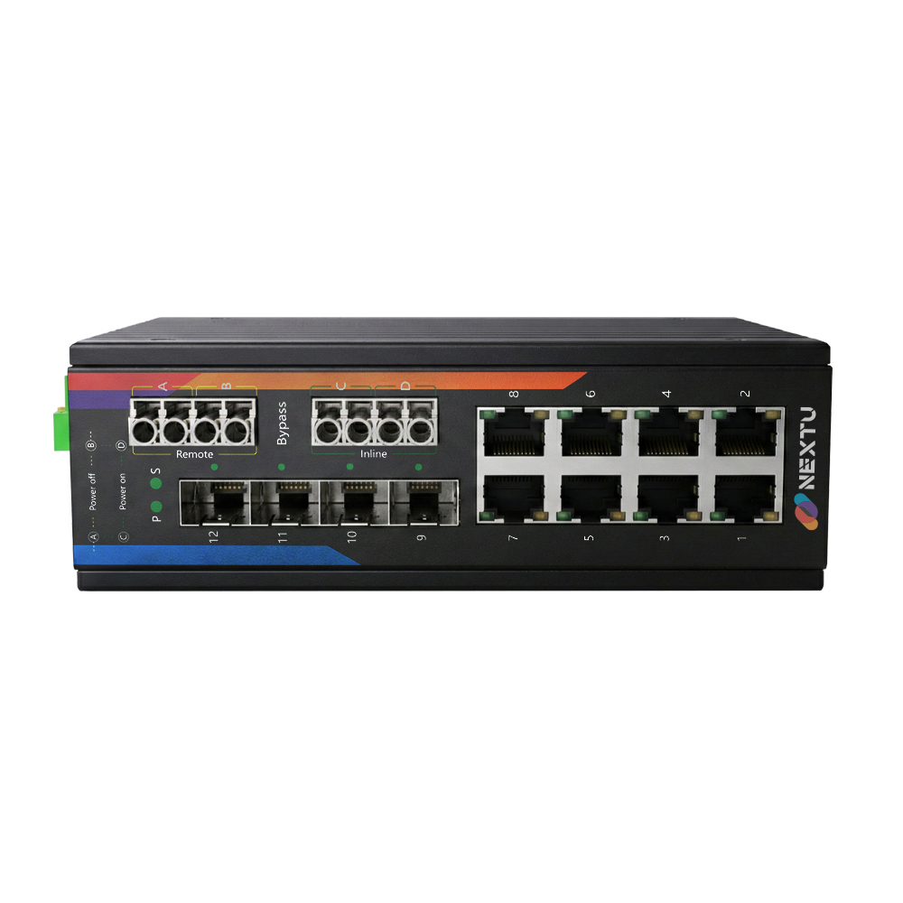 넥스트유 산업용 8포트 1G TP 10G 4SFP+ L2매니지드 4x4 바이패스 BT POE 스위칭허브 인루트 MXB1 - 상세 이미지 3